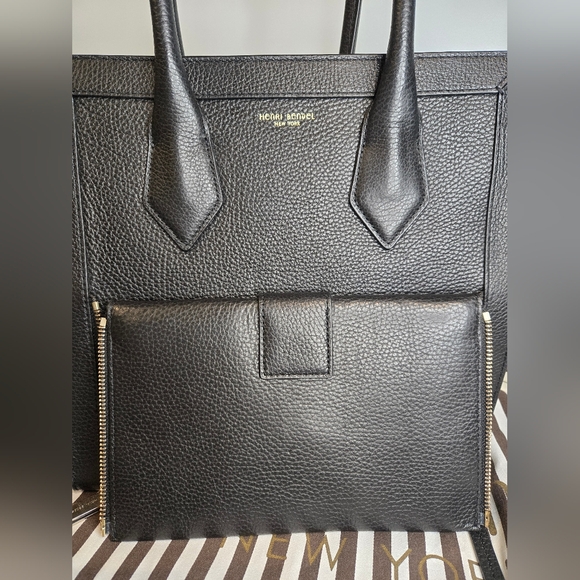 Henri Bendel The Rivington Black Leather Convertible Tote - Picture 15 of 16